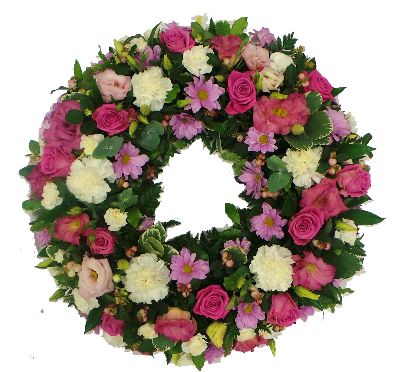 Pink & White  Loose Wreath