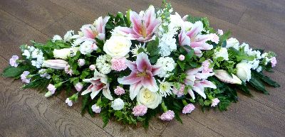 Double Ended Spray with Pink Lilies.