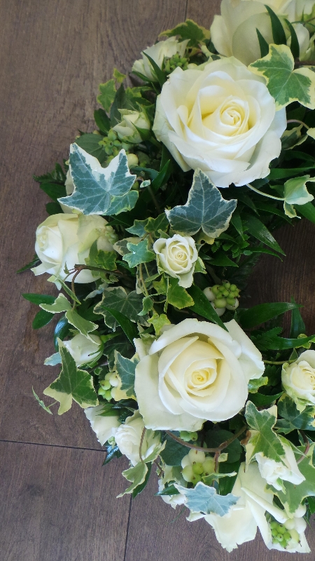 White Rose & Ivy Wreath.
