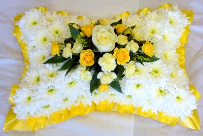 Yellow & White Pillow