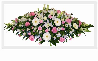 Pink & White Coffin Spray