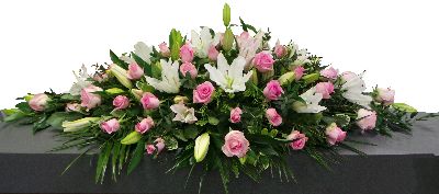 Pink Rose  & Lily Coffin Spray