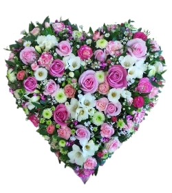 Pink & White Mixed Full Heart