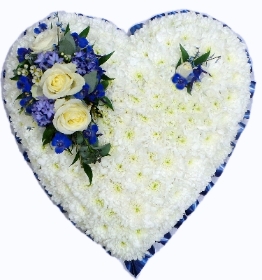 Based Heart  Blue and White
