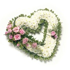 Pink & White open Heart