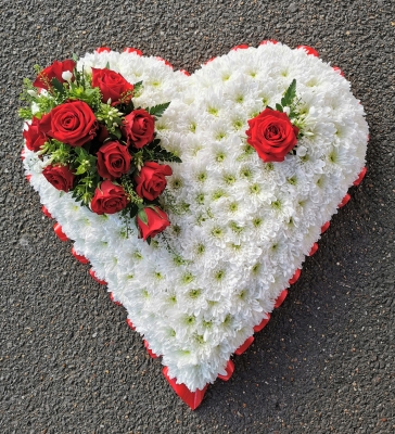 Based Heart Red and White
